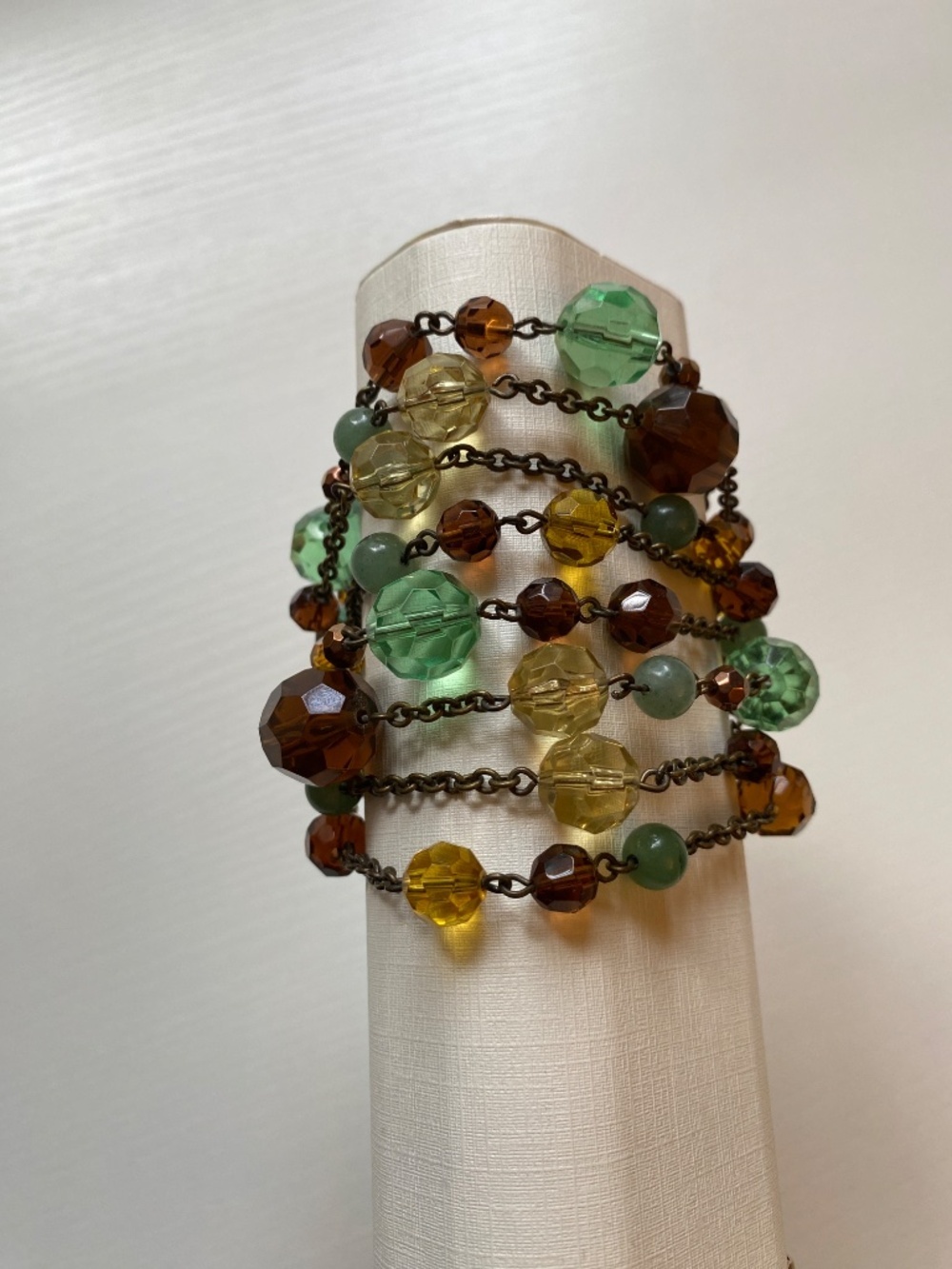 VINTAGE Faceted 8-Stranded Chain Bead Bracelet Y2K